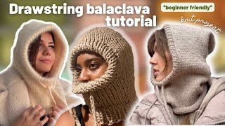 Drawstring Balaclava Tutorial beginner friendly [upl. by Sac]