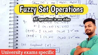 Fuzzy set operations in soft computing  Union Intersection Complement sum difference product [upl. by Carman5]