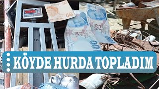 Köyde Hurda Toplama  2 Çuval Hurda Demir Kaç Kilo Geldi [upl. by Akinimod]