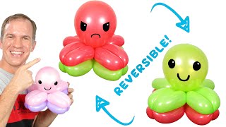 como hacer PULPO REVERSIBLE 😡😊 pulpito reversible con globos REAL  globoflexia  gustavo gg [upl. by Arevle43]