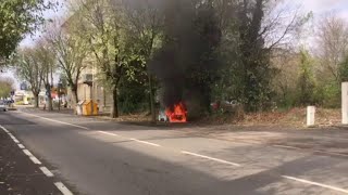 Voghera auto in fiamme due feriti [upl. by Nadda]