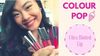 ColourPop Ultra Blotted Lip Review amp Swatches [upl. by Aicineohp532]