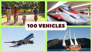 Different Kinds Of Vehicles Names  100 Transport Vehicles Pictures For Toddlers And Preschoolers [upl. by Afnin407]