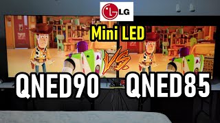 LG QNED90 vs QNED85 Smart TVs 4K con mini LEDs  También tienen HDMI 21 y Dolby Vision [upl. by Kamp]