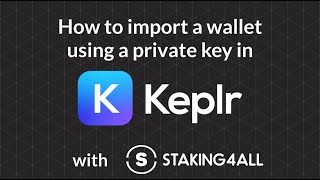 How to import a wallet using a private key in Keplr [upl. by Waddell]