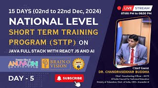 Day 5  National Level Short Term Training Program on Java Full Stack with React JS and AI [upl. by Annail]