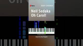 Neil Sedaka  Oh Carol  EASY Piano CHORDS TUTORIAL by Piano Fun Play youtubeshorts shorts [upl. by Kordula]