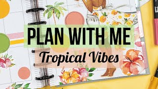 Classic Happy Planner Plan With Me  Planything Tropical Vibes amp Houses amp Trees Flip Through amp Haul [upl. by Currie304]