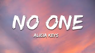 Alicia Keys  No One Lyrics [upl. by Esiuol]