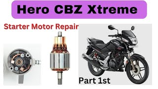 Hero Honda CBZ Xtreme Starter Motor Repairing Part 1st [upl. by Daphne69]