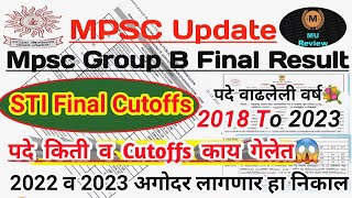 Mpsc STI 2018 TO 2023 Final Vacancies amp Cutoffs  STI Result  2022 amp 23 STI Result  5 Years Cutoff [upl. by Nyram]