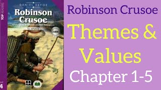 Robinson Crusoe chapter 1 5 Themes and values [upl. by Elie]