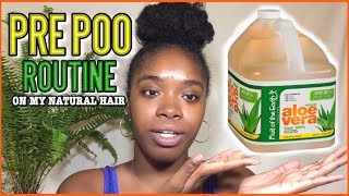 Pre Poo Routine With Aloe Vera Juice amp Almond OilNourish amp Moisturize Natural Hair [upl. by Smith414]