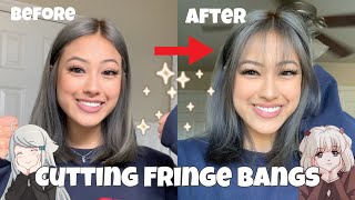 cutting fringe bangs  Easily hidden bangs tutorial  GABBY HUA [upl. by Addam]