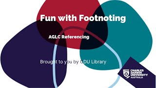 AGLC Fun with Footnoting [upl. by Aklim]