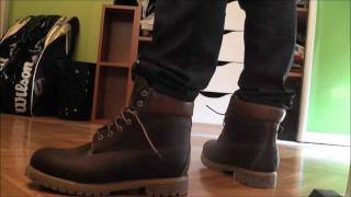 Rocking Timberland Heritage Boots  Classic 6Inch Premium Canadians Dark Brown  Shoe Review [upl. by Ermey622]