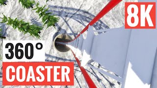 360° 8K VR video Roller Coaster Xmas Snow Virtual Reality Google Cardboard SBS 3D [upl. by Iramaj728]