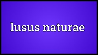 Lusus naturae Meaning [upl. by Ayifa]