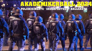 POLIZEIGROßEINSATZ in Wiener Innenstadt  AKADEMIKERBALL 2024 [upl. by Eteragram]