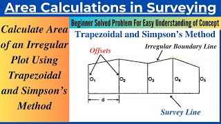 Area of an Irregular Plot Using Average Ordinate Rule Trapezoidal and Simpsons MethodProblem [upl. by Aseena]