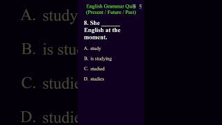 English Tense Quiz part3 english presenttense futuretense pasttense [upl. by Akirehc82]