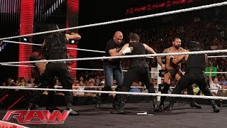 The Shield vs Evolution WWE Payback contract signing Raw May 26 2014 [upl. by Acenom972]