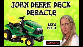 How to change the belt pulleys and spindle on your 42quot John Deere 100 series riding tractor [upl. by Arria799]