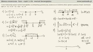 Matura rozszerzona  kurs  wartość bezwzględna  interpretacja geometryczna [upl. by Lesig]