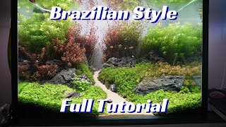 Simple Brazilian Style Aquascape Full Tutorial [upl. by Acihsay]