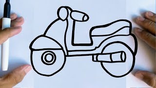 Comment dessiner une moto facile [upl. by Chatterjee347]