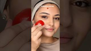 Easy TOMATO FACIAL At Home  Get Fair amp Spotless SkinTry This Tomato Scrub 🍅 facial diy shorts [upl. by Nrojb]