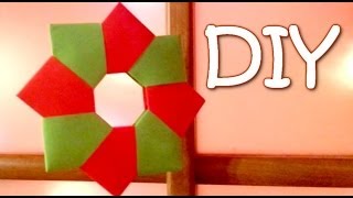 DIY Christmas Ornament  Paper Wreath 8unit modular origami [upl. by Vassaux548]