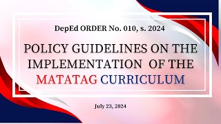 POLICY GUIDELINES ON THE IMPLEMENTATION OF THE MATATAG CURRICULUM PPT [upl. by Alyehc]