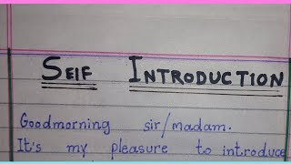 self introduction for job english [upl. by Ahoufe601]