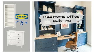 DIY IKEA Hemnes Home Office BuiltIn Desk amp Bookshelf Hack [upl. by Hynda628]