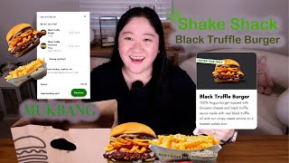 Shake Shack Mukbang  Black Truffle Burger [upl. by Auahsoj998]