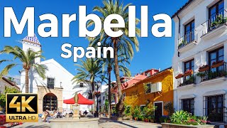 Marbella Spain Walking Tour 4k Ultra HD 60 fps  With Captions [upl. by Ushijima]