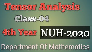 Tensor Analysis  Chapter2A  Class04 NUH2020 [upl. by Jeana]