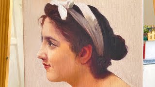 Getting into Portrait Painting in Oils  Copying A Bouguereau Painting [upl. by Pease]