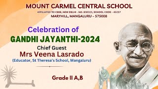 Mount Carmel Central School  Celebration of Gandhi Jayanti 2024 [upl. by Ailhat]