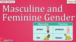 Masculine and Feminine Gender  Class 3 English Grammar  iKen [upl. by Baalbeer]