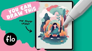 You Can Draw This Vector Style Illustration in PROCREATE  Step by Step Procreate Tutorial [upl. by Adnolohs]