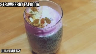 How to make strawberry falooda quick and easy refreshing falooda घर पर स्ट्रॉबेरीफालुडा कैसे बनाए [upl. by Grimbald745]