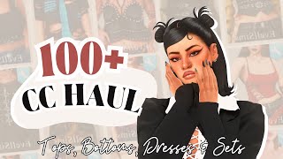 SIMS 4  2024 CC HAUL Tops Bottoms Dresses amp Sets  CC LINKS in Description ✨ [upl. by Lohrman206]