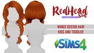 THE SIMS 4 CC  HAIR  WINGS OE0316 KIDS AND TODDLERS [upl. by Afihtan]