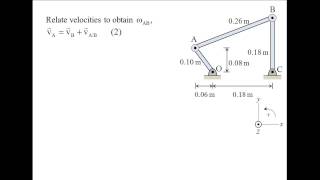 Vector Dynamics Example kinematics of rigid bodies linkage [upl. by Hufnagel]