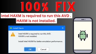 Intel HAXM is required to run this AVD in Android Studio 100 Fix in Android Studio [upl. by Atews]