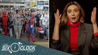 quotI was very scared to go to Comic Conquot Elizabeth Olsen Chats About Her Approach to Playing Wanda [upl. by Ecital]