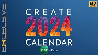 Create a Dynamic amp Printable Calendar for Any Year in Excel 2024 amp Beyond [upl. by Nerro]