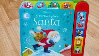 Usborne noisy touchy feely Santa board book review video [upl. by Aratehs]